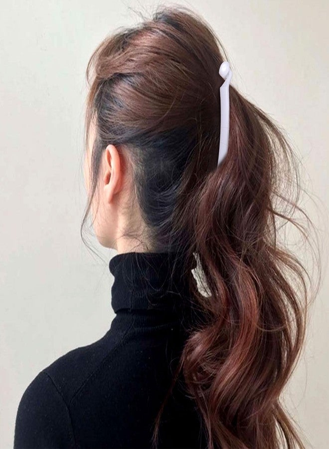 Mxxipp 3pcs French Banana Clips, Non-Slip Classic Large Hairstyle Claws, Fish Shaped Double Combs Hair Holder for Women Curly Straight Long Thick Thin Hair- White & Black & Brown - Image 5